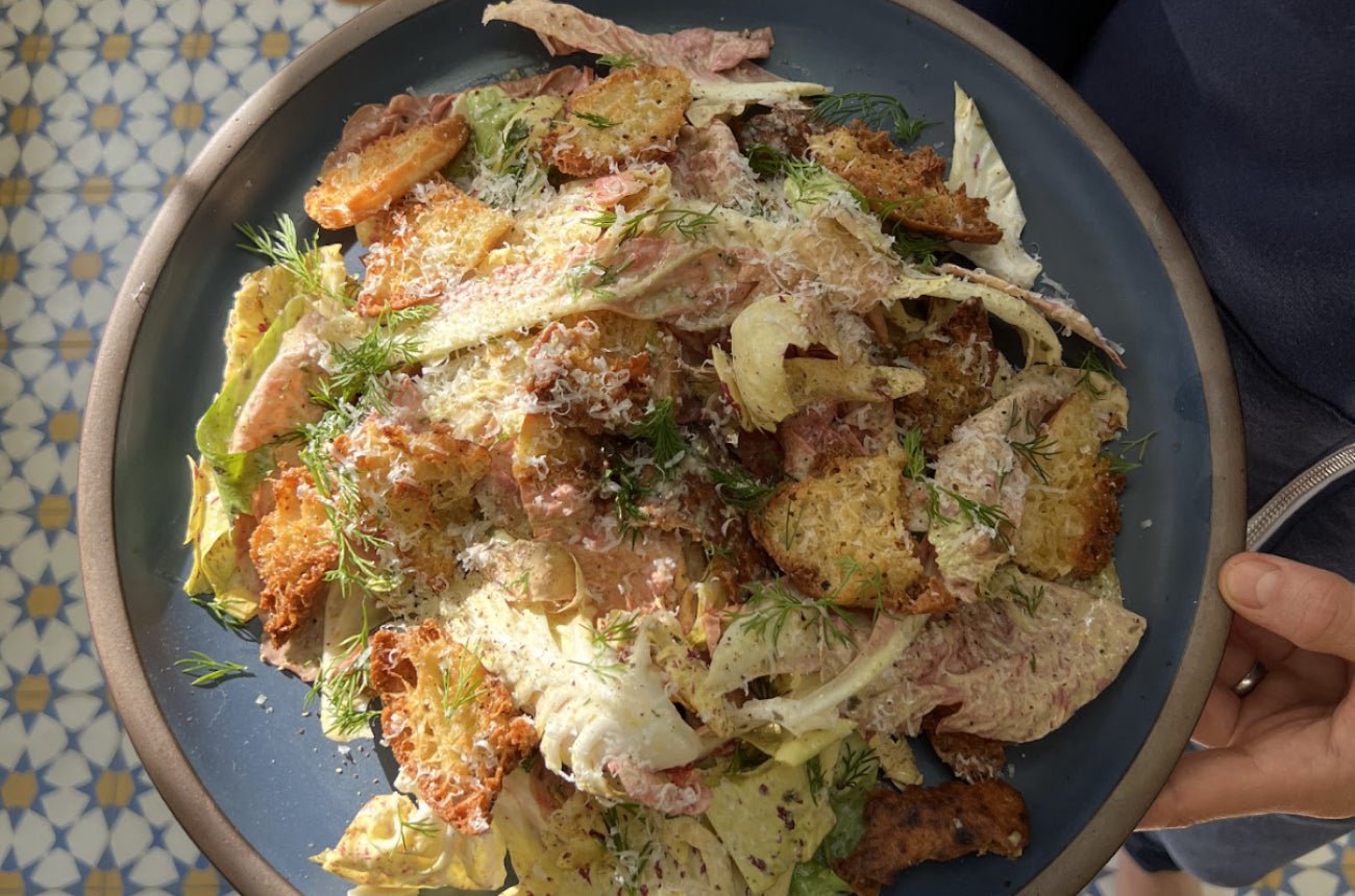 Winter Caesar Salad with Crispy Pita